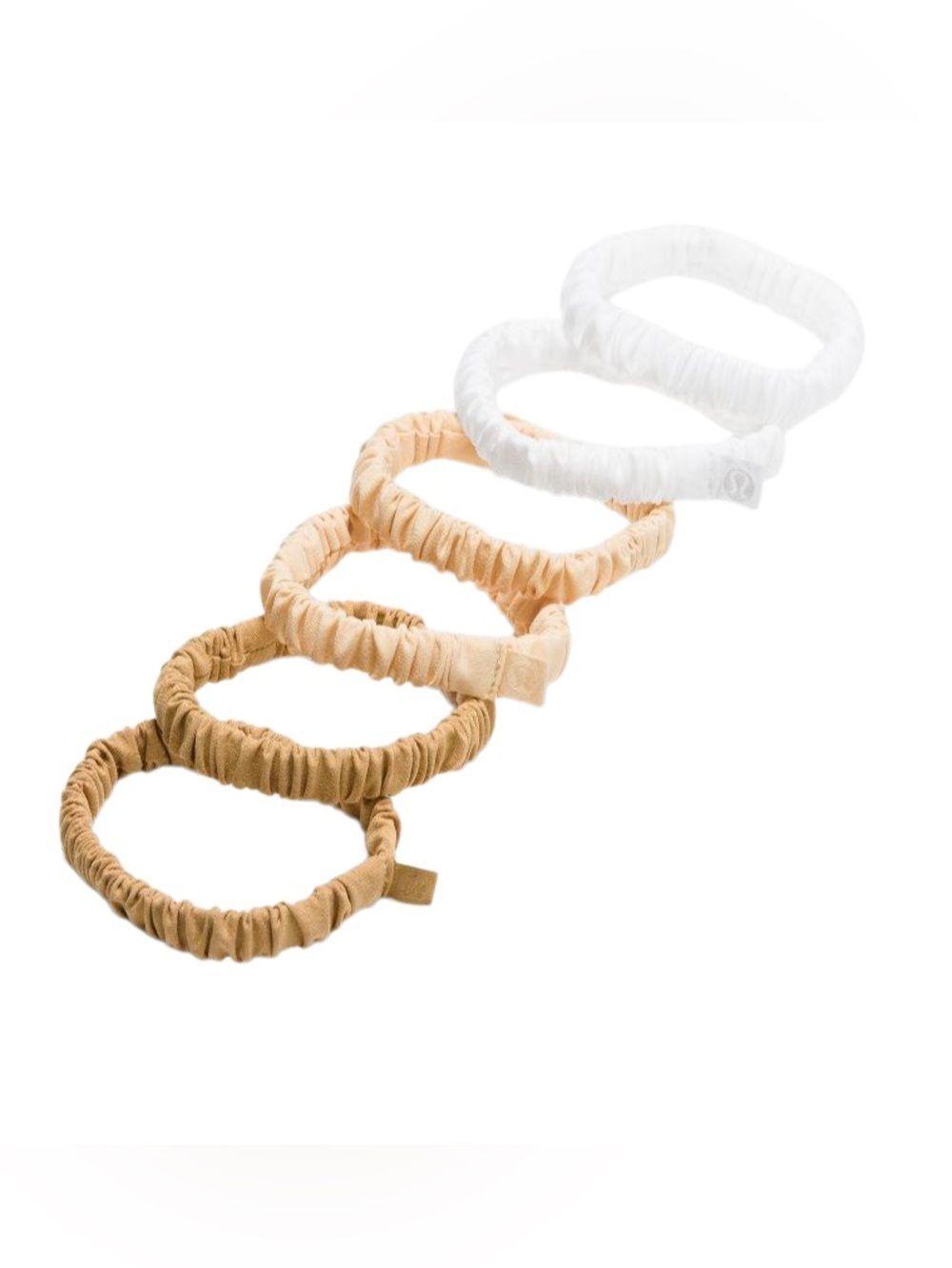 Lululemon Skinny Scrunchies 6 Pack Pale Linen/Gleam/White earth tones neutrals